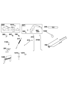 Controls Group Diagram and Parts List for 44S977-0046-G1 400000 - 699999 Briggs and Stratton Engine